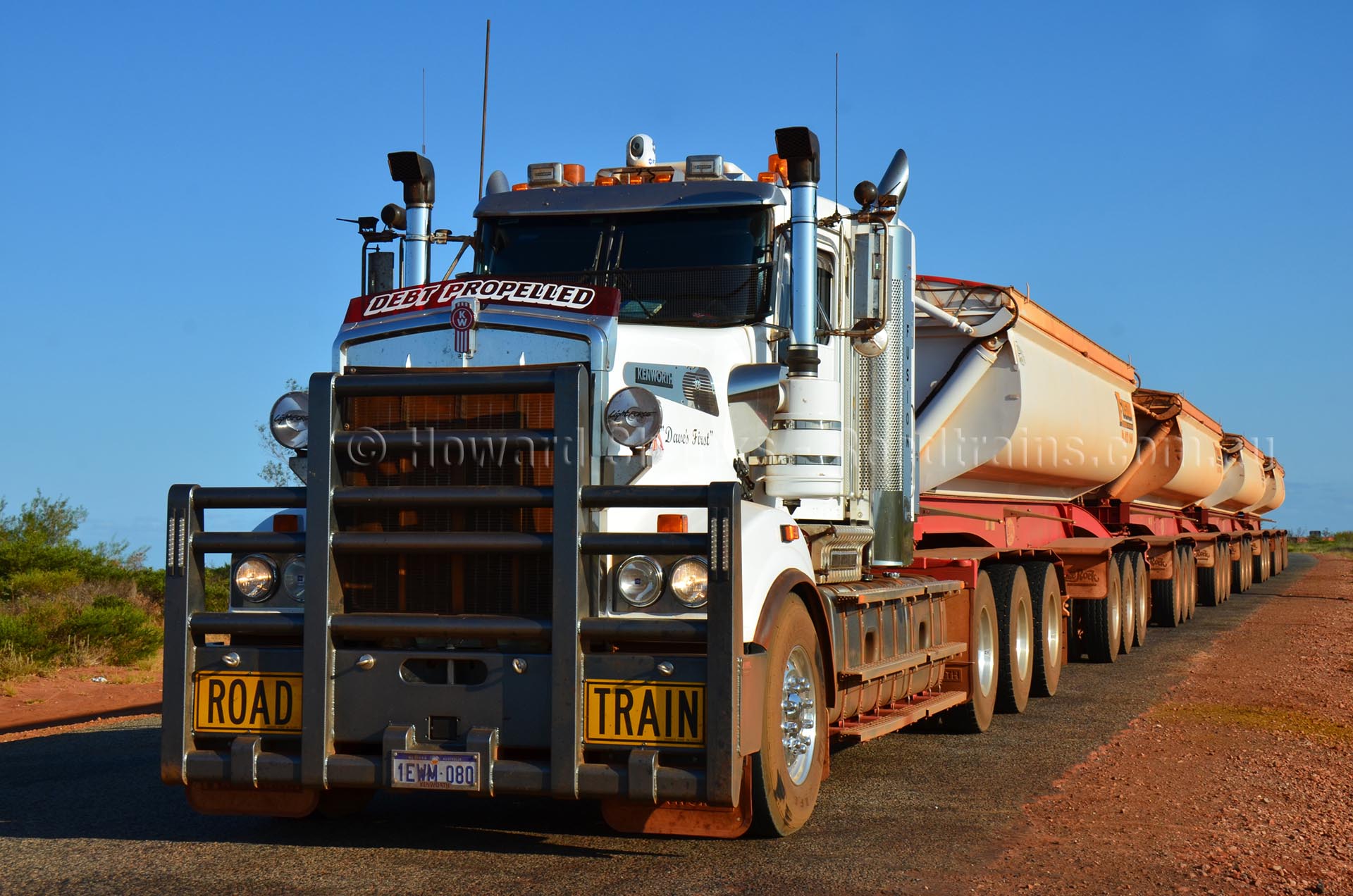 Truck with outlet bull bar